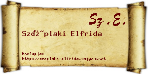 Széplaki Elfrida névjegykártya
